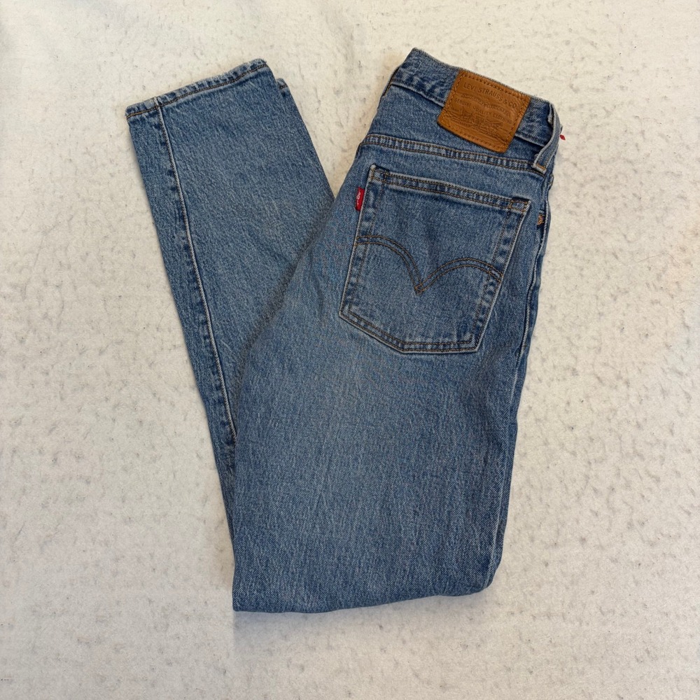 Levi's 501 Skinny Jeans Womens 24 Blue High Rise Button Fly Distressed